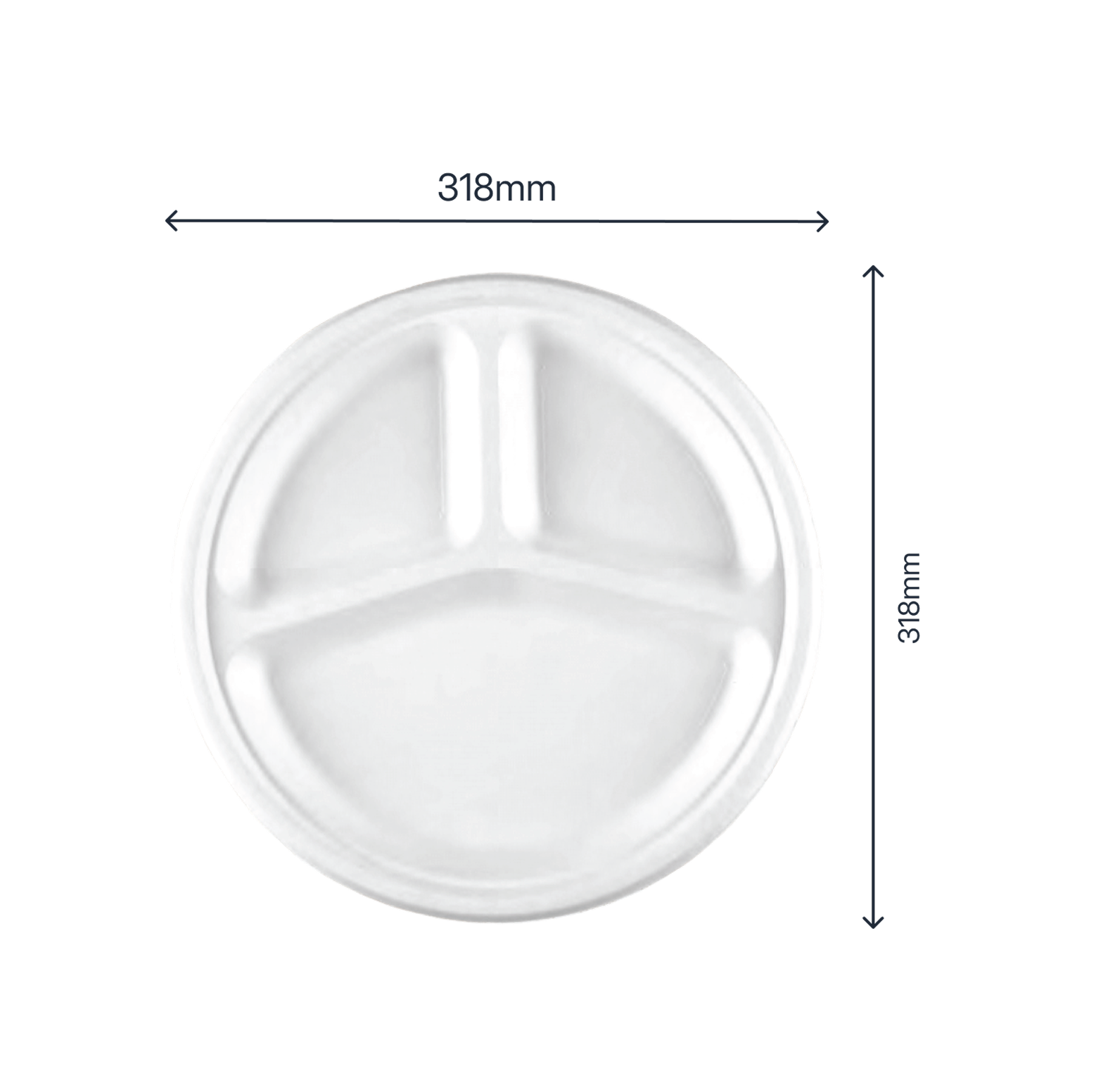 9" Round Plate - 3 Compartment - product photo 2