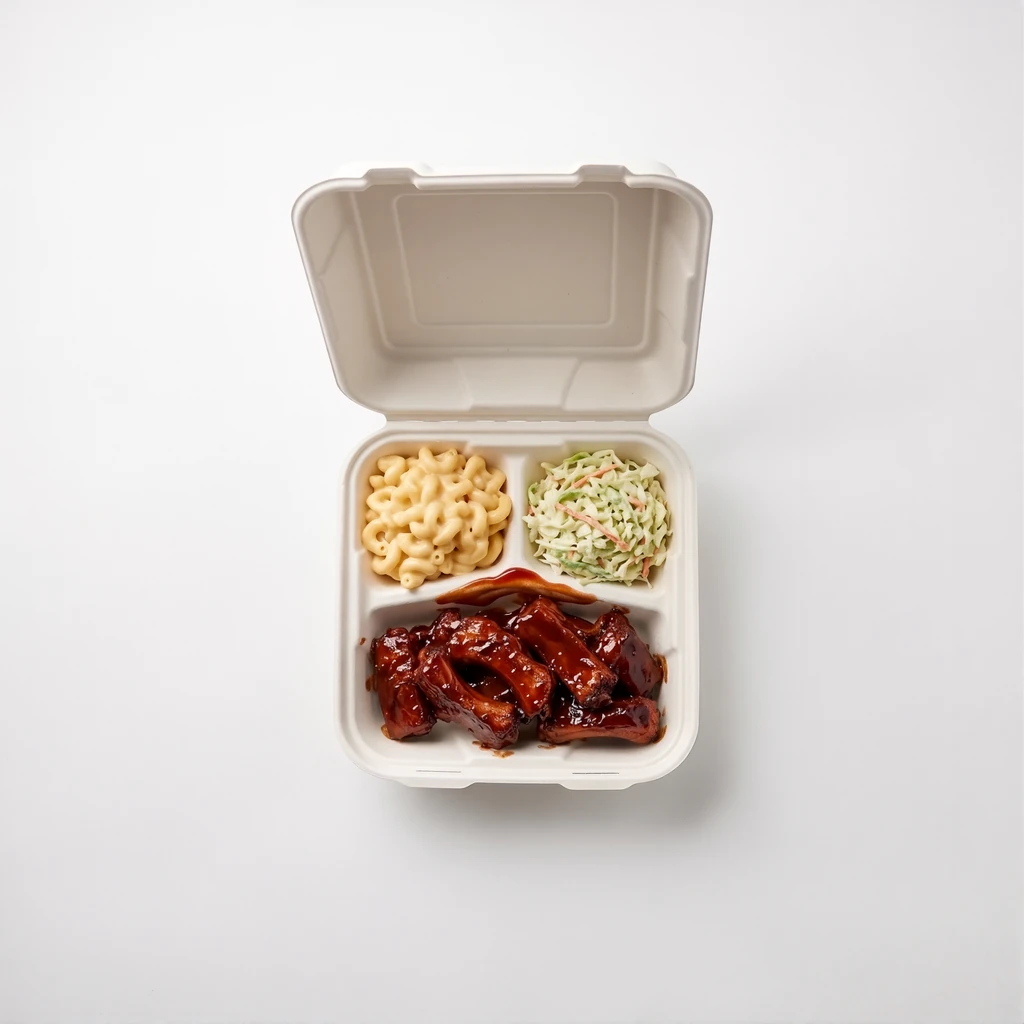 9" x 9" Clamshell - 3 Compartment - product photo 3